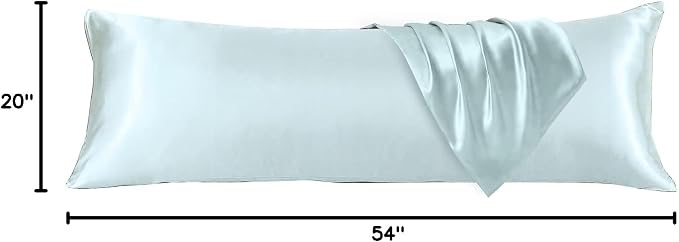Body Pillow with Satin Pillowcase, Body Pillow for Adults | 20"x54", Removable Cover, OEKO-TEX Certified Down Alternative Filling,Washing Machine