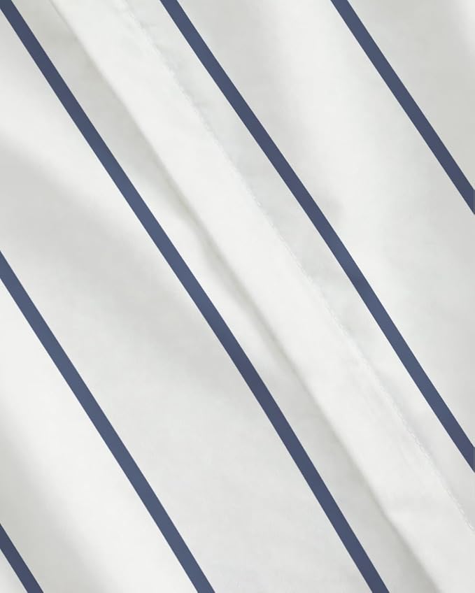 Duvet Cover King Size - Stripe Duvet Cover - 3 Piece - Navy Stripe | Soft Stripe Duvet Cover 104 x 90 with 2 Pillow Shams, Zipper Closures & Ties, Stripe Bedding for Women, Men, Kids & Teens
