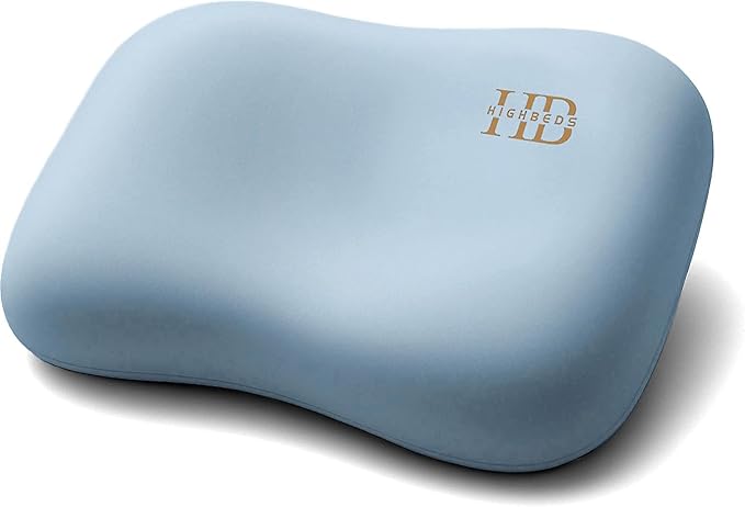 HighBeds Cervical Neck Pillow - Side Sleeper Pillow for Neck Pain Relief, Soft Ergonomic Memory Foam Pillows Ice Silk Zipperless Pillowcase, Eco-Friendly and Durable Material (Blue)