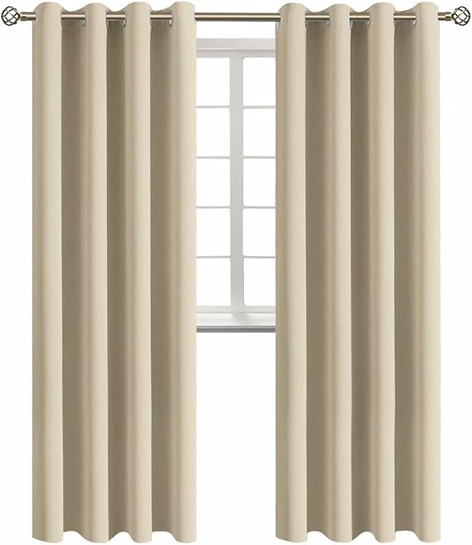 BGment Beige Room Darkening Curtains 95 Inch for Living Room - 2 Panels | Grommet Top, Extra Long, Light-Blocking, Sunblock, Thermal Insulated, Window Drapes for Bedroom, 52x95 Inch