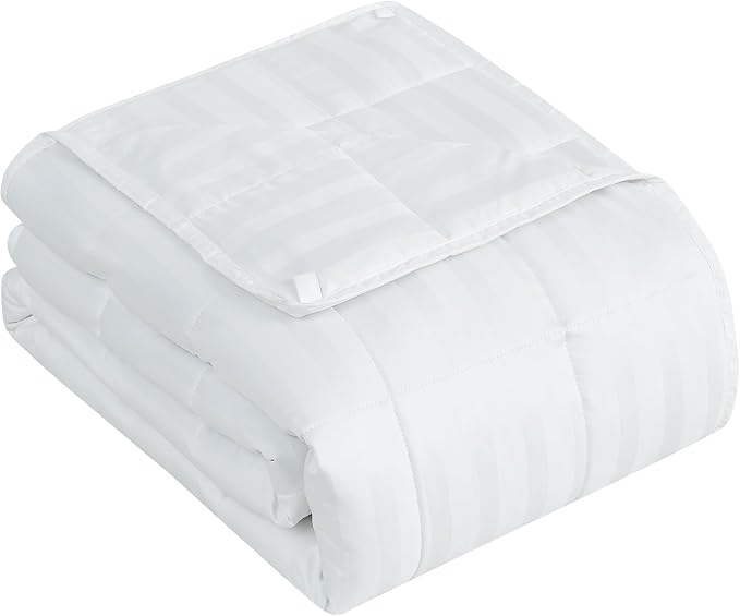 yescool Weighted Blanket for Adults (25 lbs, 60" x 80", Snowy Stripes) Heavy Blanket for Sleeping Perfect for 240-260 lbs, Queen Size Breathable Blanket with Premium Glass Bead, Machine Washable