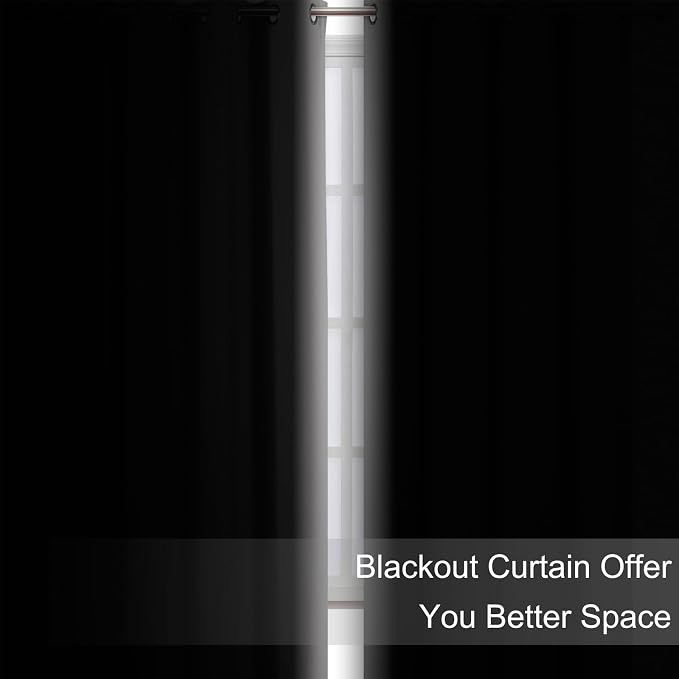 Blackout Curtains 52 x 90 Inch Long Light Grey Curtains Set of 2 Panels Room Darkening Curtains for Bedroom and Living Room