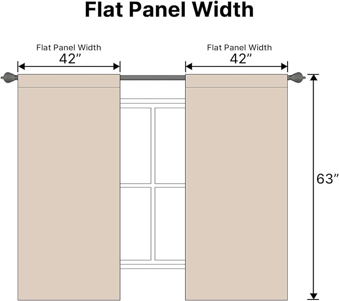 H.VERSAILTEX Blackout Curtains Thermal Insulated Window Treatment Panels Room Darkening Blackout Drapes for Living Room Back Tab/Rod Pocket Bedroom Draperies (2 Panels, Fog, 42 x 63 Inch)