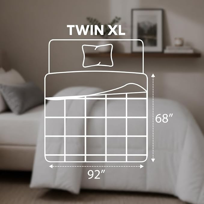 Utopia Bedding Duvet Insert, Twin XL Comforter 68 x 92 Inches, White | Cozy All Season Comforter for Kids and Teens, Unisex, Down Alternative Fill, Soft Microfiber Shell, Machine Washable.