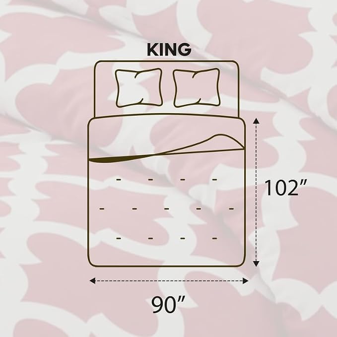 Utopia Bedding 3 Pc King Comforter Set, Printed Comforter, Red | Comforter Set Includes Comforter (90x102) Inches, 2 Shams (20x36) Inches. Soft Microfiber Down Alternative, Machine Washable.
