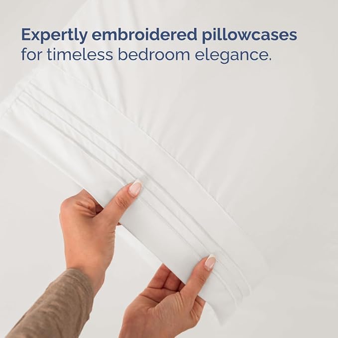 Flex Top Split Head King 4 Piece Sheet Set - Soft & Cooling - Antique White | Cooling Bed Sheets Set, Hotel Luxury Bedding for Women & Men with Deep Pockets, Wrinkle Free & Fade Resistant, Oeko-Tex