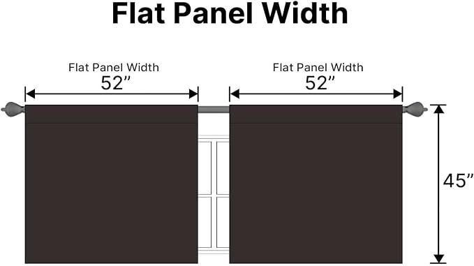 H.VERSAILTEX Blackout Curtains Thermal Insulated Window Treatment Panels Room Darkening Blackout Drapes for Living Room Back Tab/Rod Pocket Bedroom Draperies, 52 x 45 Inch, Chocolate Brown, 2 Panels