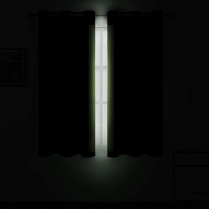 Light Green Thermal Blackout Curtains/52 x 54 Inch/Set of 2 Panels Room Darkening Curtains for Bedroom