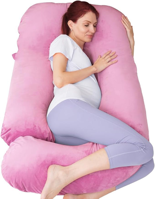 60 Inch Pregnancy Pillow for Sleeping (Purple) | Extra Large U Shaped Body Pillow, Maternity Pillow for Pregnant Women