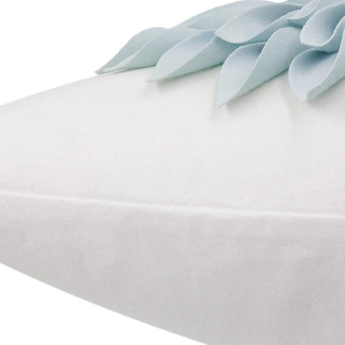 OiseauVoler 3D Sunflower Throw Pillow Covers White and Blue 18x18 Inch | Handmade Aesthetic Floral Pillowcases Decorative Pillow Shams Home Couch Bed Living Room Decor