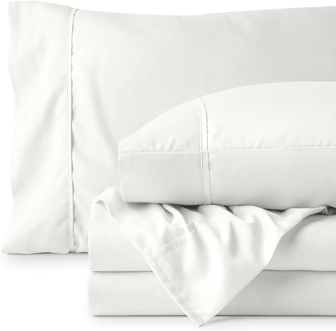 Bare Home King Sheet Set - 1800 Ultra-Soft (King, Cream) | Deep Pockets 6 to 15 Inches, Breathable, Hypoallergenic, Hotel Luxury, Easy Fit, Soft, All-Season