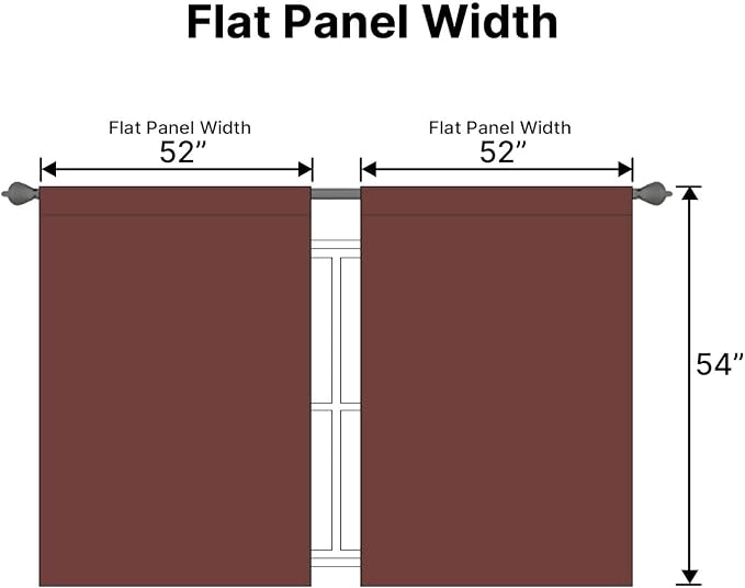H.VERSAILTEX Blackout Curtains Thermal Insulated Window Treatment Panels Room Darkening Blackout Drapes for Living Room Back Tab/Rod Pocket Bedroom Draperies (2 Panels, Rust, 52 x 54 Inch)