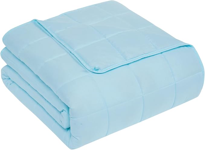 CuteKing Weighted Blanket for Adults: Weighted Blanket with Premium Glass Beads - Breathable Heavy Blanket for Comfort Sleep - Thick Blanket for Adult All Season (20lbs, 60"x80", Light Blue)