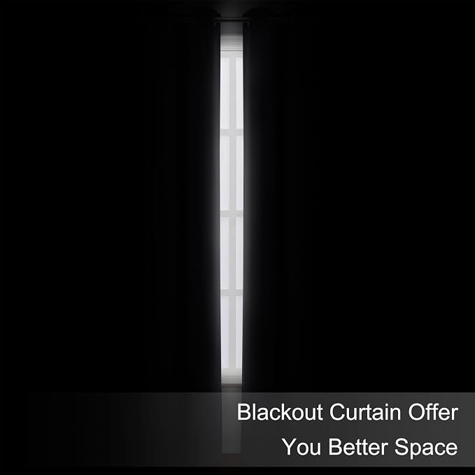 Blackout Curtains 66 x 95 inch/Dark Grey Curtains Set of 2 Panels/Thermal Insulated Room Darkening Bedroom Curtains