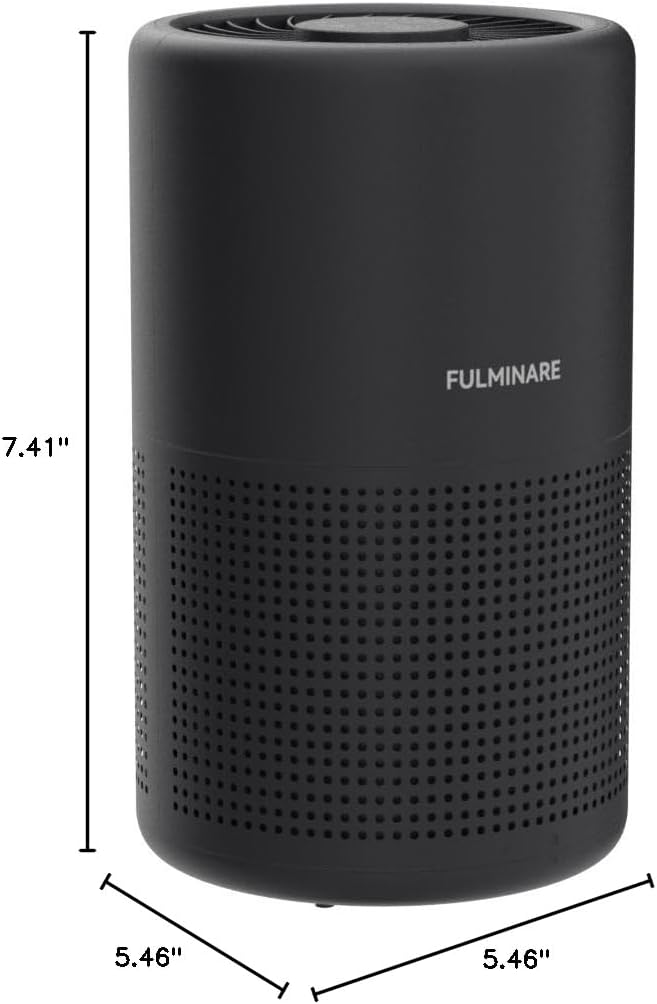 Air Purifiers for Bedroom, FULMINARE H13 True HEPA Filter (Black 2 Pack) | Remove Pet Hair, Smoke, Odors，Quiet Air Cleaner With Night Light, Portable Small Air Purifier for Home, Office, Living Room