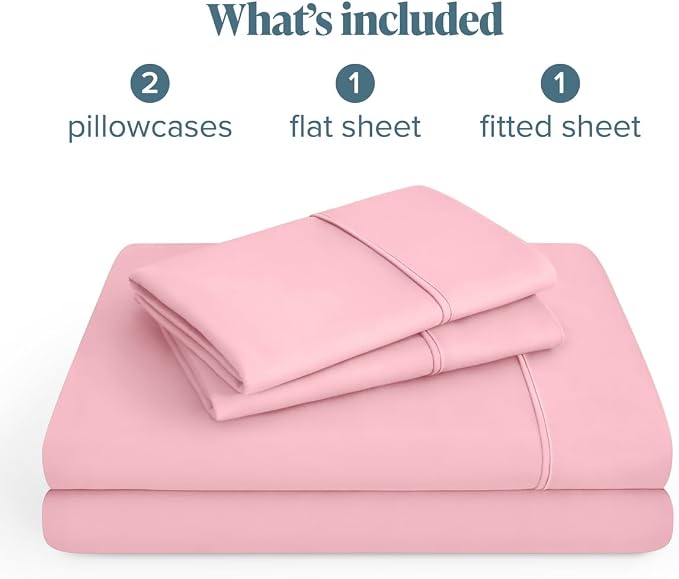 Bare Home Full Sheet Set - 1800 Ultra-Soft (Full, Light Pink) | Deep Pockets 6 to 15 Inches, Breathable, Hypoallergenic, Hotel Luxury, Easy Fit, Soft, All-Season