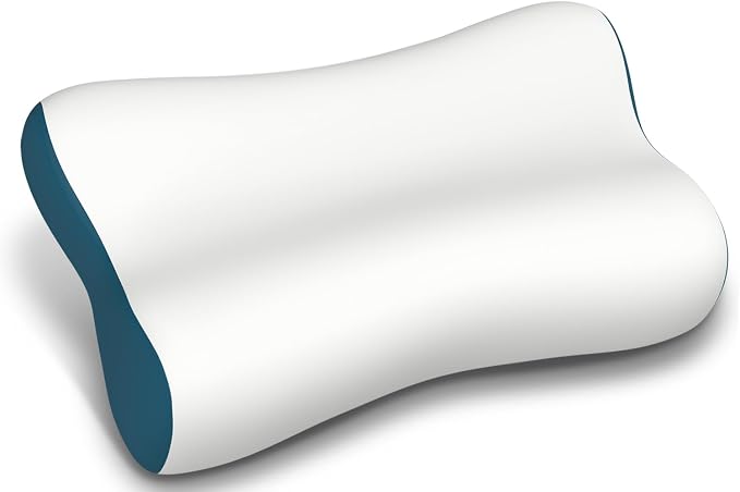 Cervical Neck Pillow for Pain Relief, Contour Memory Foam Pillows for Sleeping, Ergonomic Pillow Orthopedic Cooling Pillow Bed Pillow Neck Support for Side Back Stomach Sleepers(White&Blue)