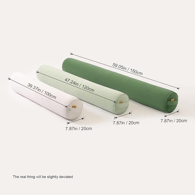 Body Pillow for Adults,Long Round Pillow,Big Cylindrical Pillow,Large Full Bolster Pillows for Side Sleepers (Olive Green, 47.24"*7.87")