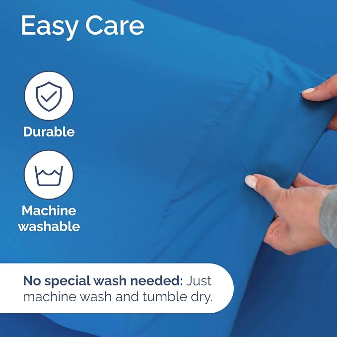 Extra Deep Full Sheet Set - 4 Piece Breathable Cooling Sheets - Royal Blue | Easily Fits 18 to 24 inch Mattress - Ultra Soft, Wrinkle & Fade Free with Extra Deep Pockets - Comfy Hotel Luxury Bedding