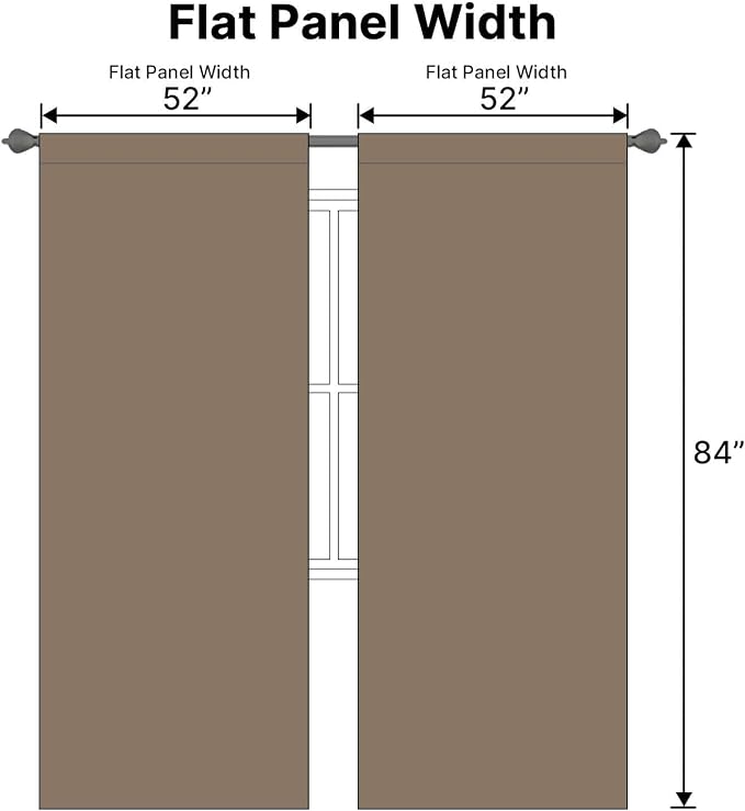 H.VERSAILTEX Blackout Curtains Thermal Insulated Window Treatment Panels Room Darkening Blackout Drapes for Living Room Back Tab/Rod Pocket Bedroom Draperies (2 Panels, Macchiato, 52 x 84 Inch)
