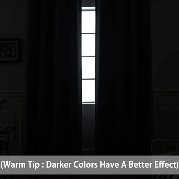 Yakamok Room Darkening Curtains 52x90 inch Length Burgundy Red-Living Room | 2 panels,grommet blackout window treatment,thermal insulated,light blocking drapes,privacy protection,bedroom dining room