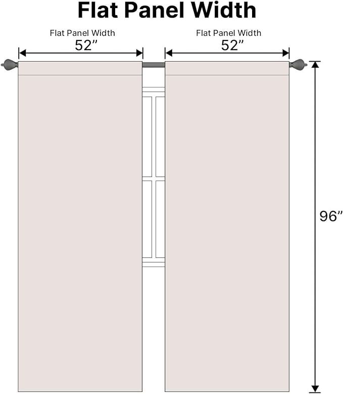 H.VERSAILTEX Blackout Curtains Thermal Insulated Window Treatment Panels Room Darkening Blackout Drapes for Living Room Back Tab/Rod Pocket Bedroom Draperies, 52 x 96 Inch, Stone, 2 Panels