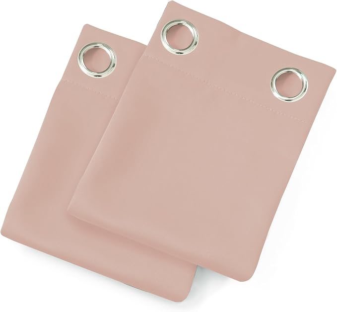 Blackout Curtains 42 x 63 inch/Blush Curtains Set of 2 Panels/Thermal Insulated Room Darkening Bedroom Curtains