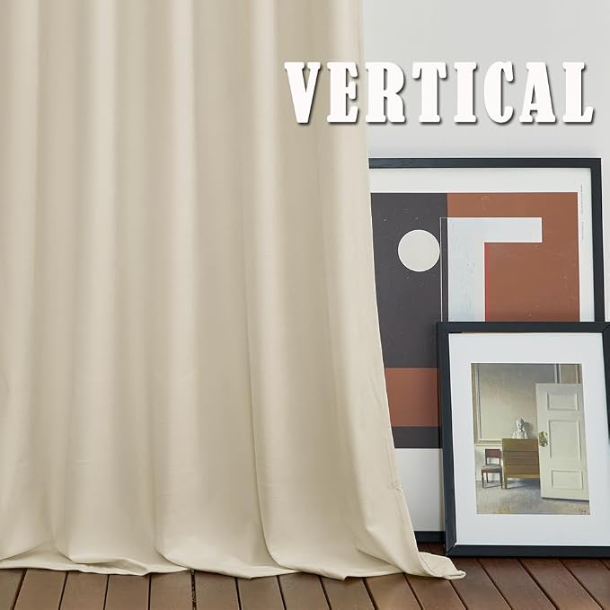 RYB HOME Beige Velvet Curtains 90 inches for Bedroom Living Room Farmhouse | Thermal Insulated, Privacy UV Block, Energy Saving, Luxury Window Decor for Dining Room Sliding Door, W52 x L90, 2 Panels
