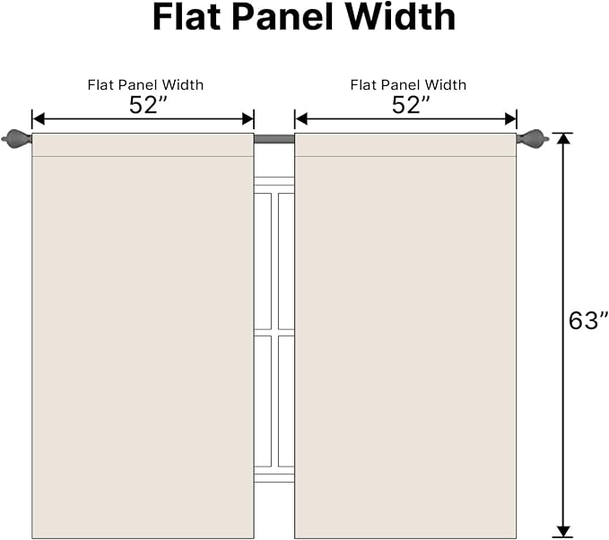 H.VERSAILTEX Blackout Curtains Thermal Insulated Window Treatment Panels Room Darkening Blackout Drapes for Living Room Back Tab/Rod Pocket Bedroom Draperies (2 Panels, Natural, 52 x 63 Inch)