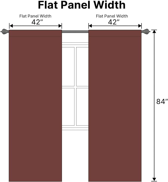H.VERSAILTEX Blackout Curtains Thermal Insulated Window Treatment Panels Room Darkening Blackout Drapes for Living Room Back Tab/Rod Pocket Bedroom Draperies (2 Panels, Rust, 42 x 84 Inch)