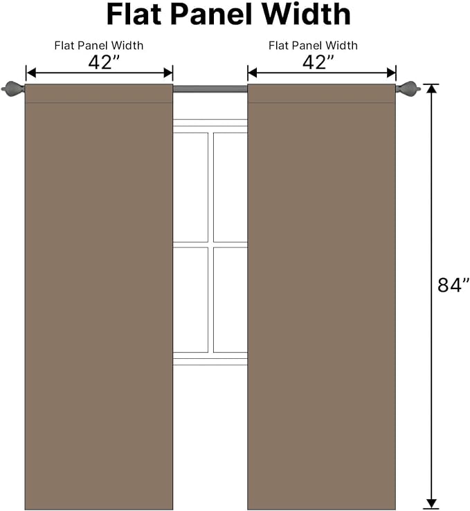 H.VERSAILTEX Blackout Curtains Thermal Insulated Window Treatment Panels Room Darkening Blackout Drapes for Living Room Back Tab/Rod Pocket Bedroom Draperies (2 Panels, Macchiato, 42 x 84 Inch)