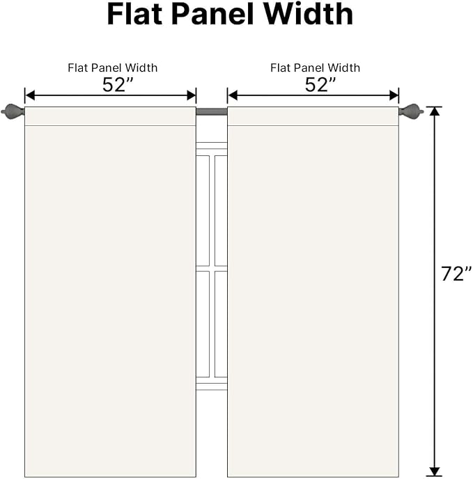 H.VERSAILTEX Light Reducing Curtains Thermal Insulated Window Treatment Panels Room Darkening Privacy Assured Drapes for Living Room Back Tab/Rod Pocket Bedroom Drapes 2 Panels, Ivory - 52 x 72 Inch