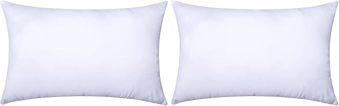 MIULEE Throw Pillow Insert Premium Pillow Stuffer Sham Rectangle for Decorative Cushion Bed Couch Sofa 12x20 Inch (Pack of 2)
