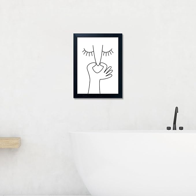 Framed Black and White Bathroom Wall Decor Funny Bathroom Wall Art Bad Smell Humor Canvas Print Artwork for Washroom Sign Decor