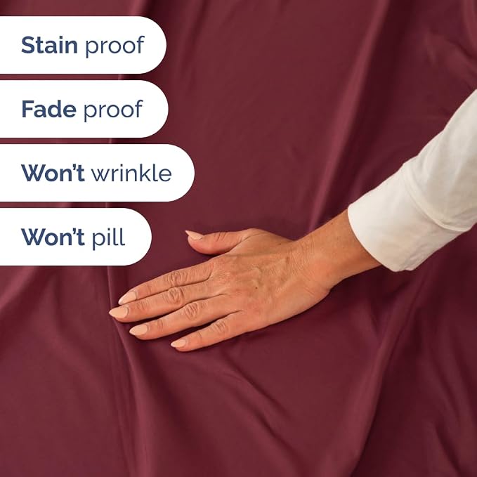 Short Queen Size 4 Piece Bed Sheet Set - RV Short Queen Sheets - Burgundy | Ultra-Soft, Breathable & Cooling Bed Sheets Set with Deep Pockets, Hotel Luxury Bedding for Women & Men, Wrinkle & Fade Free