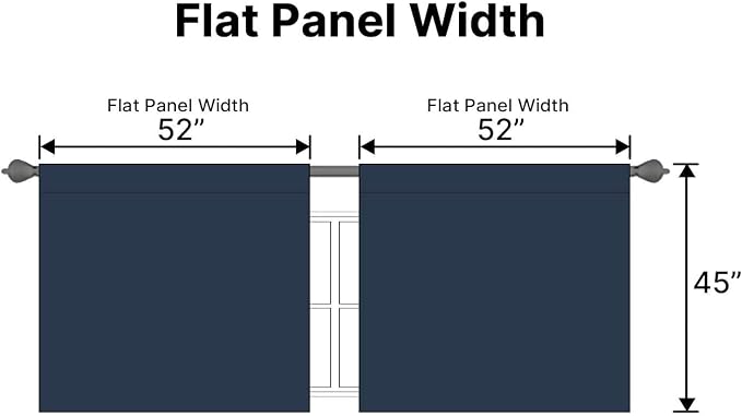 H.VERSAILTEX Blackout Curtains Thermal Insulated Window Treatment Panels Room Darkening Blackout Drapes for Living Room Back Tab/Rod Pocket Bedroom Draperies, 52 x 45 Inch, Navy Blue, 2 Panels