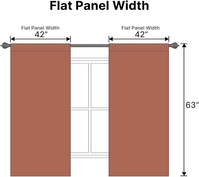 H.VERSAILTEX Blackout Curtains Thermal Insulated Window Treatment Panels Room Darkening Blackout Drapes for Living Room Back Tab/Rod Pocket Bedroom Draperies (2 Panels, Orange, 42 x 63 Inch)