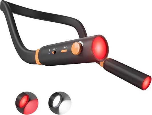 Neck Reading Light with 660nm Red Light Therapy Eye Care at Night | Rechargeable 360° Flexible Book Light Combines Red and White Modes, Lightweight for Travel, Eye Care, Better Sleep & Recovery