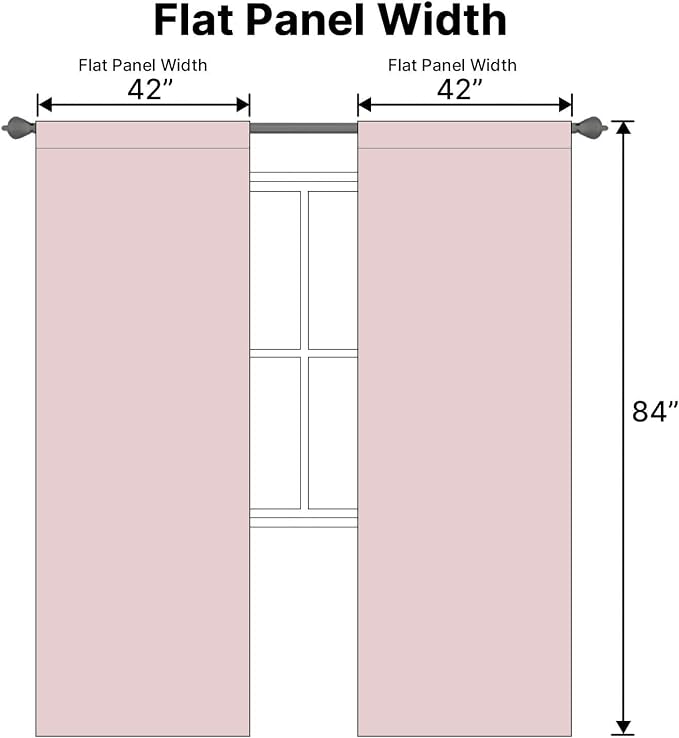 H.VERSAILTEX Blackout Curtains Thermal Insulated Window Treatment Panels Room Darkening Blackout Drapes for Living Room Back Tab/Rod Pocket Bedroom Draperies (2 Panels, Baby Pink, 42 x 84 Inch)