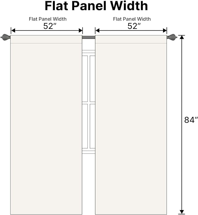 H.VERSAILTEX Light Reducing Curtains Thermal Insulated Window Treatment Panels Room Darkening Privacy Assured Drapes for Living Room Back Tab/Rod Pocket Bedroom Drapes 2 Panels, Ivory - 52 x 84 Inch