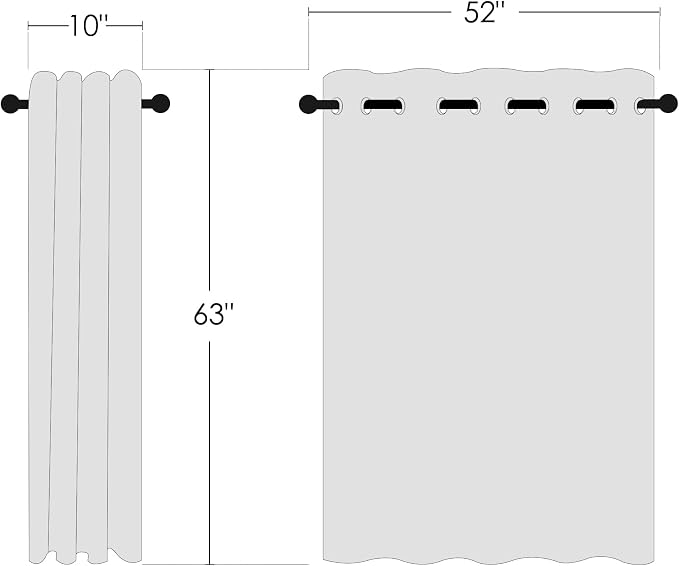 NICETOWN Greyish White Room Darkening Curtain Panels - Window Treatment Thermal Insulated Grommet Room Darkening Curtains/Drapes for Bedroom (2 Panels, 52 by 63, Greyish White)