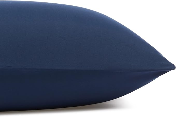 Amazon Basics Lightweight Super Soft Breathable Brushed Microfiber 4 Piece Bed Sheet Set with 14-Inch Deep Pockets, Wrinkle Resistant, Queen, Navy Blue, Solid