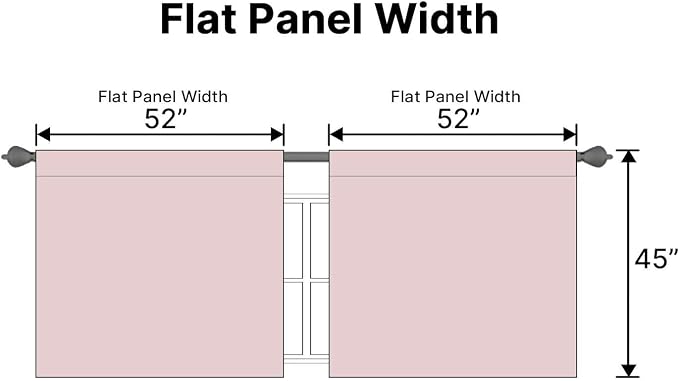 H.VERSAILTEX Blackout Curtains Thermal Insulated Window Treatment Panels Room Darkening Blackout Drapes for Living Room Back Tab/Rod Pocket Bedroom Draperies (2 Panels, Baby Pink, 52 x 45 Inch)