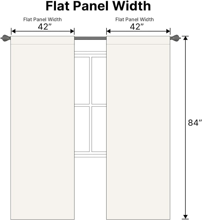 H.VERSAILTEX Light Reducing Curtains Thermal Insulated Window Treatment Panels Room Darkening Privacy Assured Drapes for Living Room Back Tab/Rod Pocket Bedroom Drapes 2 Panels, Ivory - 42 x 84 Inch