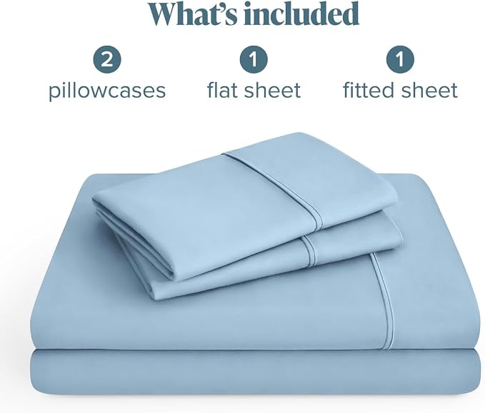 Bare Home Cal King Sheet Set - 1800 Ultra-Soft (Cal King, Light Blue) | Deep Pockets 6 to 15 Inches, Breathable, Hypoallergenic, Hotel Luxury, Easy Fit, Soft, All-Season
