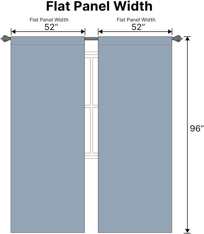 H.VERSAILTEX Blackout Curtains Thermal Insulated Window Treatment Panels Room Darkening Blackout Drapes for Living Room Back Tab/Rod Pocket Bedroom Draperies, 52 x 96 Inch, Stone Blue, 2 Panels