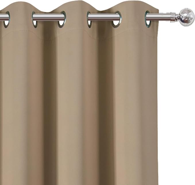 Natural Thermal Blackout Curtains/38 x 63 Inch/Set of 2 Panels Room Darkening Curtains for Bedroom