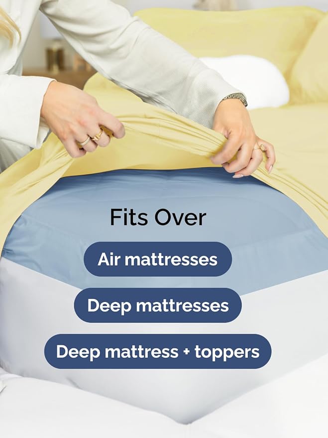 Extra Deep Full Sheet Set - 4 Piece Breathable & Cooling Sheets - Yellow | Easily Fits 18 to 24 inch Mattress - Ultra Soft, Wrinkle & Fade Free with Extra Deep Pockets - Comfy Hotel Luxury Bedding