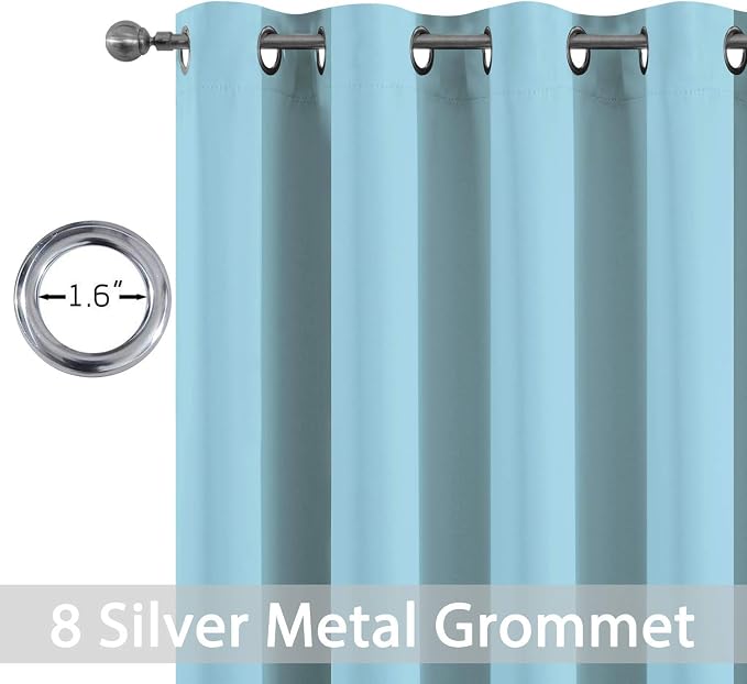 Yakamok Room Darkening Curtains 52x84 inch Length Sky Blue-Living Room | 2 panels,grommet blackout window treatment,thermal insulated,light blocking drapes,privacy protection,bedroom dining room
