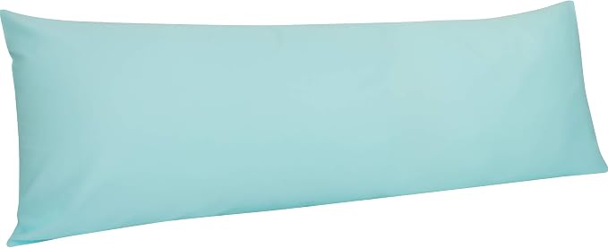 NTBAY Body Egyptian Cotton Sateen Pillowcases, Set of 1, Aqua | 500 Thread Count Egyptian Cotton Sateen with Envelope Closure, 1 Pack 20 x 54 Inch Pillowcases, Insert Not Included